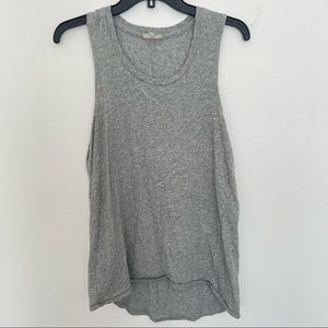 AG Adriano Goldschmied Top Womens Size Medium Gray Knit Tank High Low